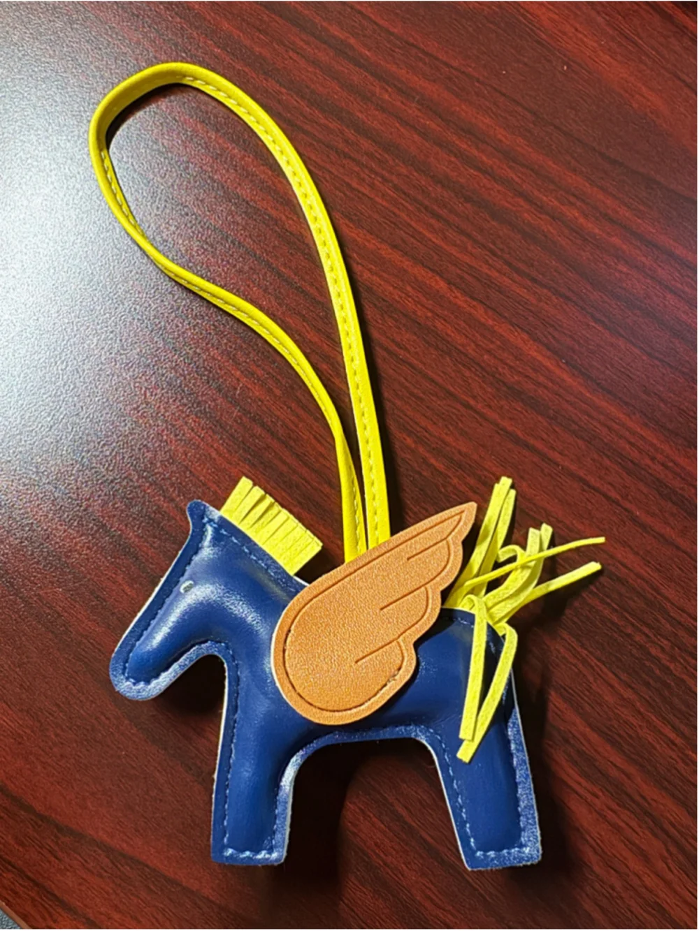 Blue Pegasus Winged Horse Faux Leather Purse Bag Charm